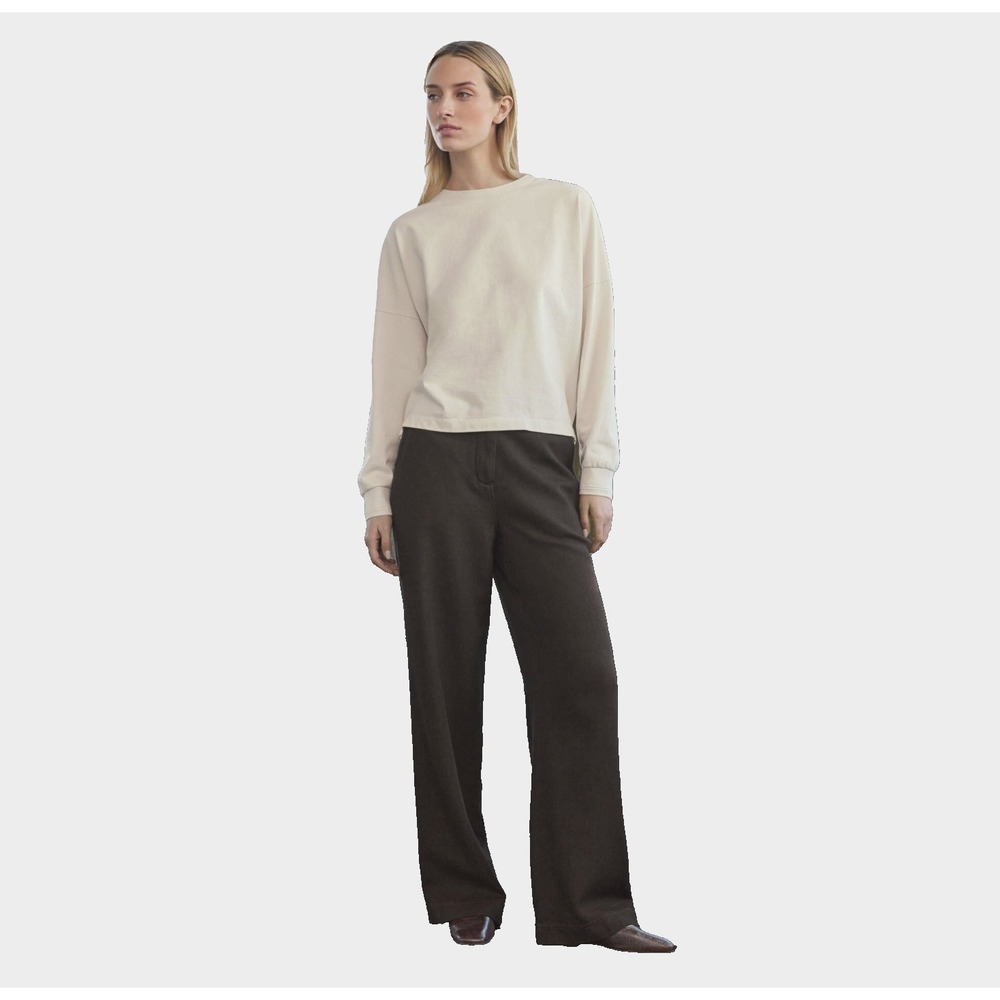 Poetry Pants Hemp Cotton & Yak Straight-Leg Trousers Sz 12 Organic Brown Black